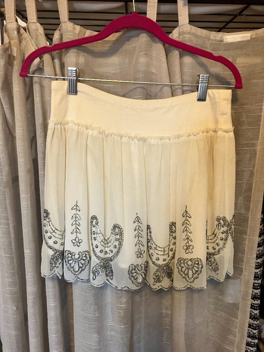 Vintage Beaded Free People Mini Skirt